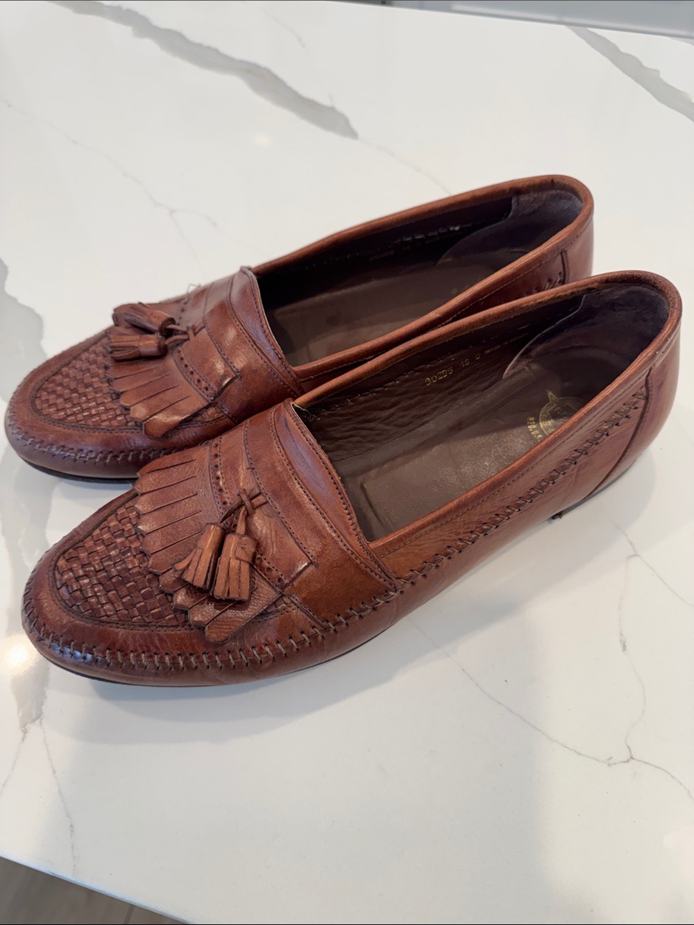 Florsheim Men's Slip On Dress Tassel Leather Loafers in brown Sz. 15